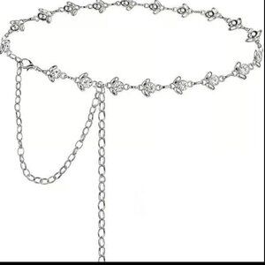 Glamorstar Chain Belt for Women Rhinestone Crystal Waist Belts for Dress